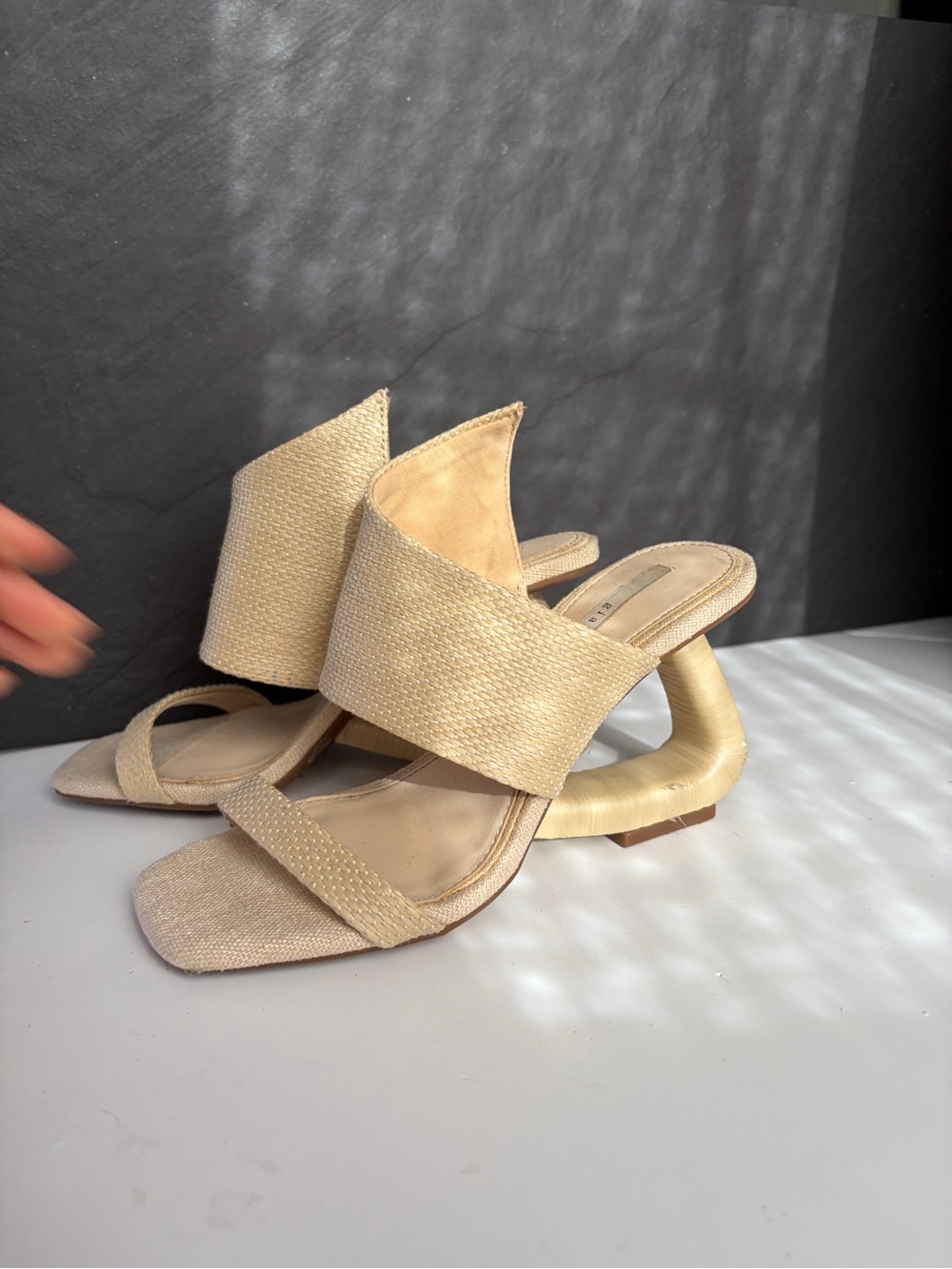Beige Woven Sandals